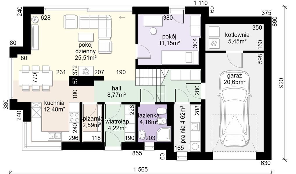 Parter projektu Dom przy Modrzewiowej 15
