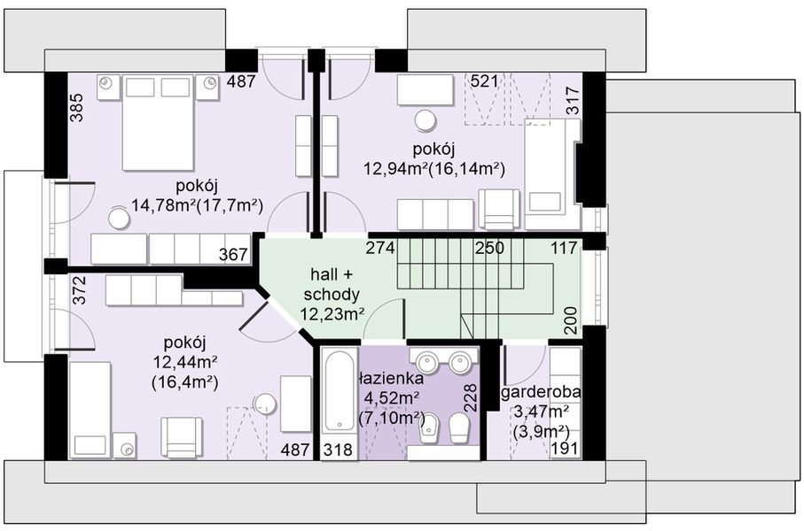 Poddasze projektu Dom przy Modrzewiowej 15