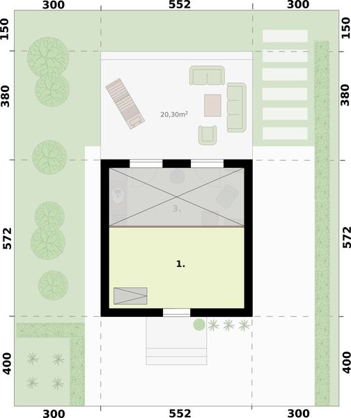 Poddasze projektu Lido 2 A dom letniskowy na zgłoszenie do 35m2