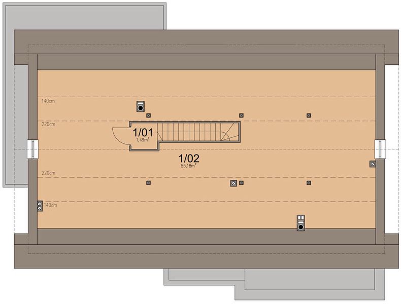 Poddasze projektu Bianco Modern