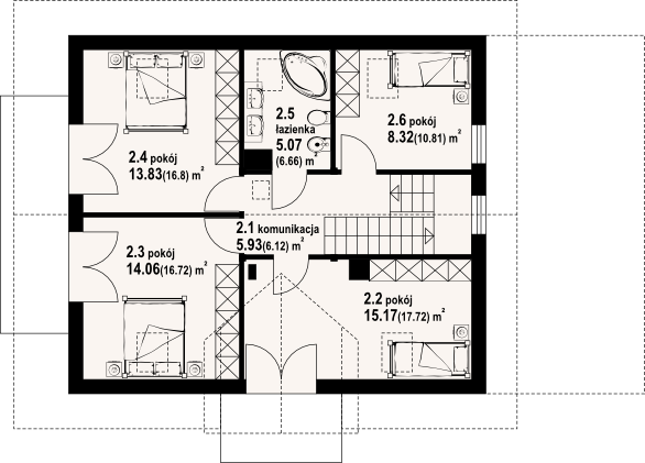 Poddasze projektu Zawojów plus k