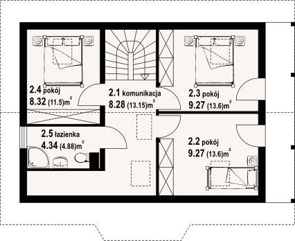 Poddasze projektu Zawoja 31 dws