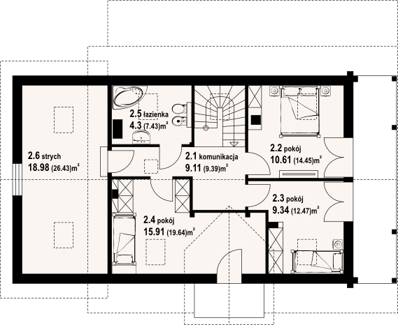 Poddasze projektu Milicz dw 8