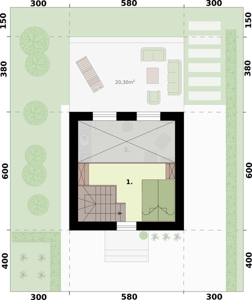 Poddasze projektu Lido 3 C dom mieszkalny, całoroczny z antresolą