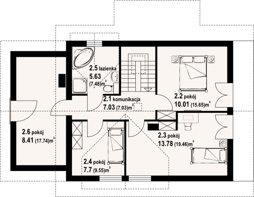 Poddasze projektu Oleśnica 7 dw