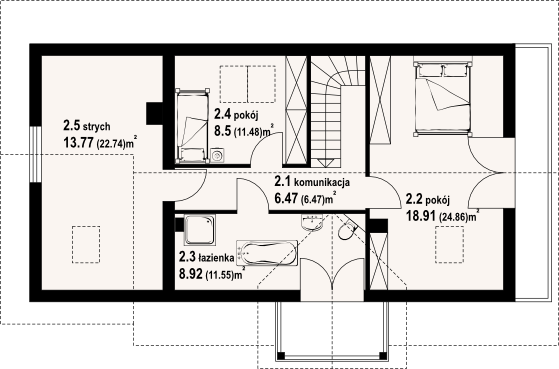 Poddasze projektu Zawoja dw 43