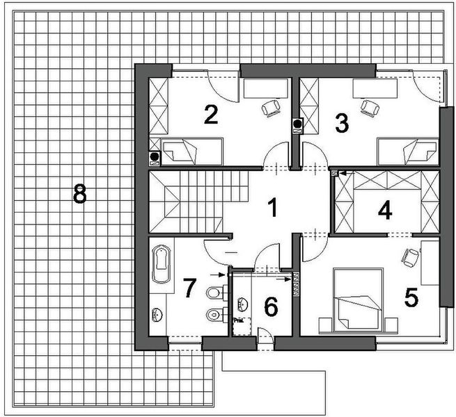Piętro 1 projektu Modny D36