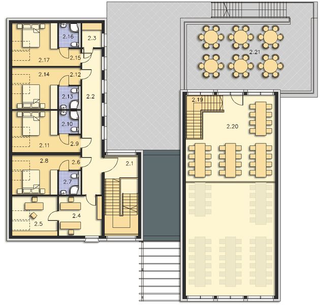 Poddasze projektu Budynek usługowy Jastrząb DCU03