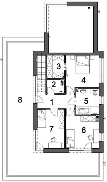 Piętro 1 projektu Optymalny D37