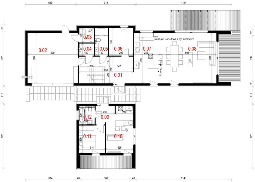 Parter projektu House X10 – drewno HBE