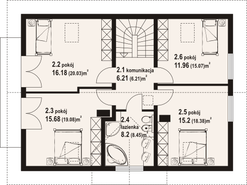 Poddasze projektu Żarnowiec 5dw