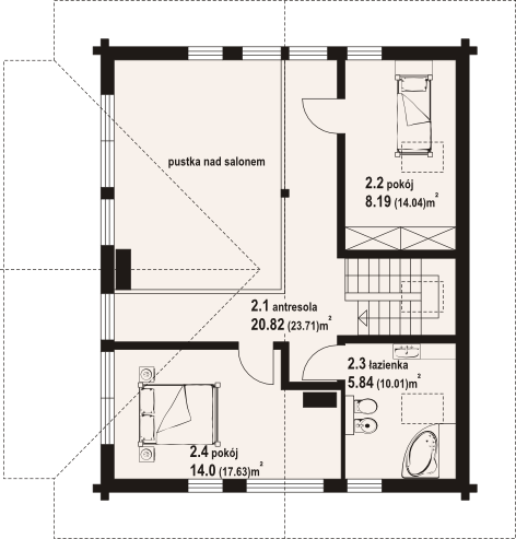 Poddasze projektu Tomaszewo średnie dw