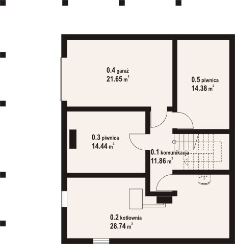 Piwnica projektu Tomaszewo średnie dw