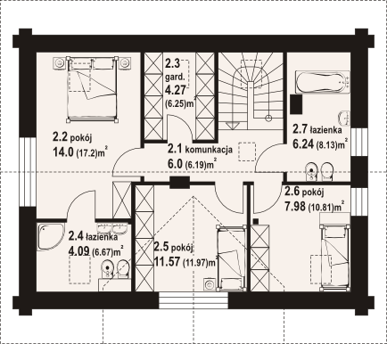 Poddasze projektu Bolesławice małe 36 dw