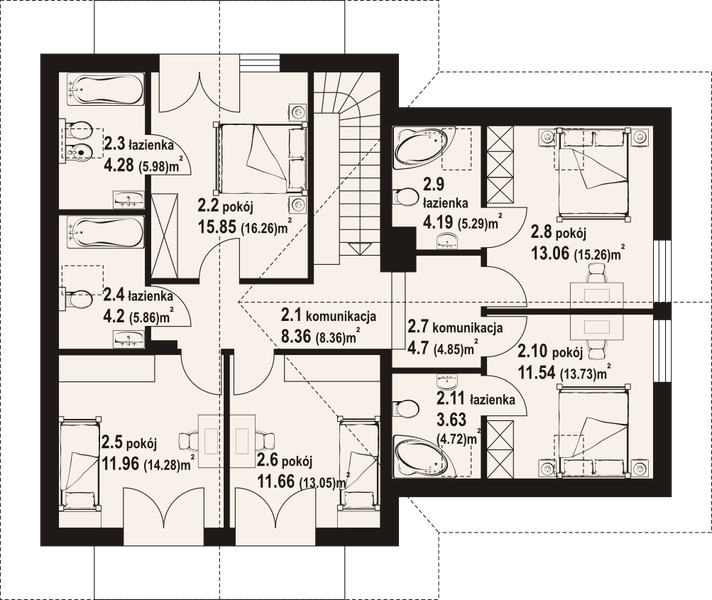 Poddasze projektu Krosno 5ggk