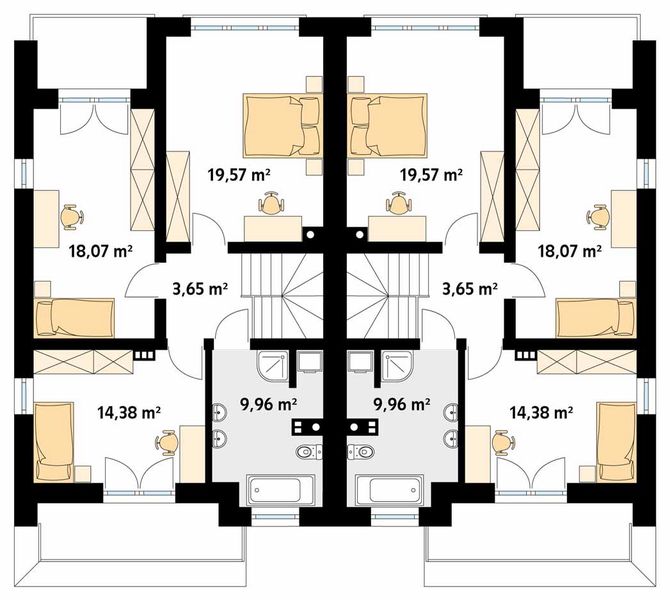 Piętro 1 projektu Miodowy