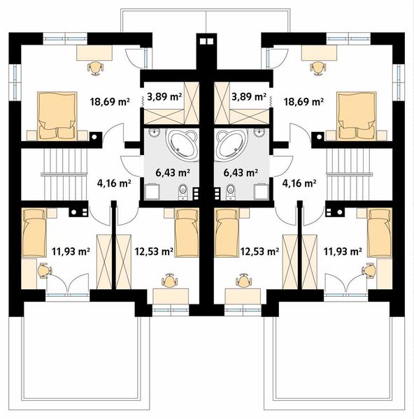 Piętro 1 projektu Oliwkowy