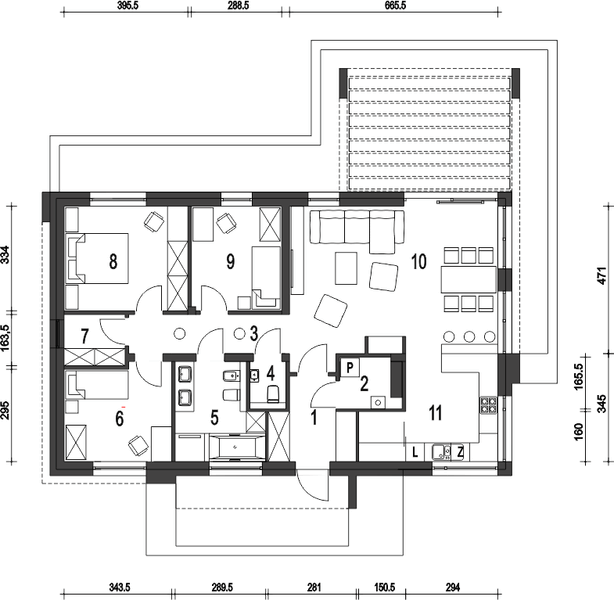 Parter projektu Kalikst bez garażu [B]