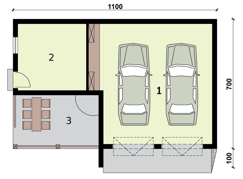 Parter projektu G314 szkielet drewniany budynek gospodarczy