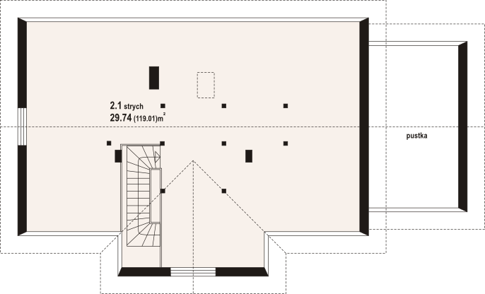 Poddasze projektu Chmielów dw 19