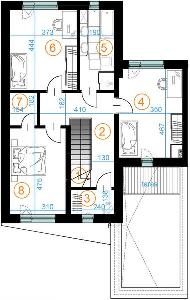 Piętro 1 projektu Bliźniak 03