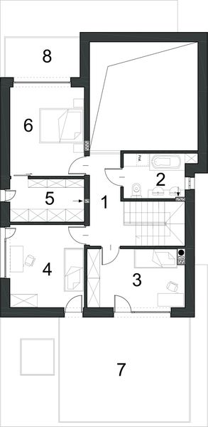 Piętro 1 projektu Gustowny D39