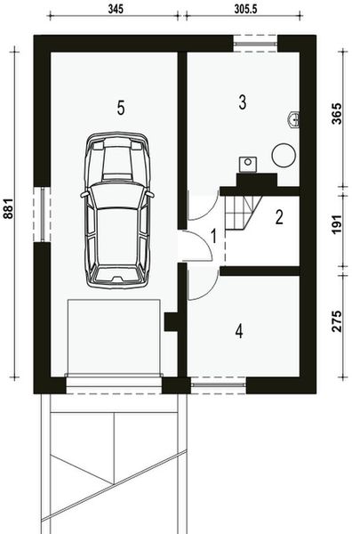 Piwnica projektu Grab z garażem 1-st. [A]