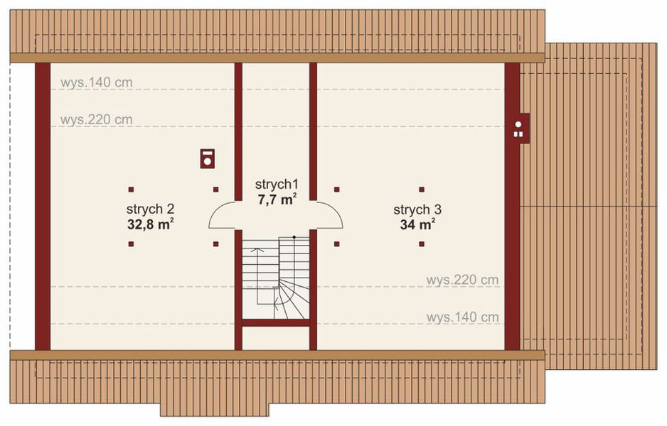 Poddasze projektu Domena 104 A-T