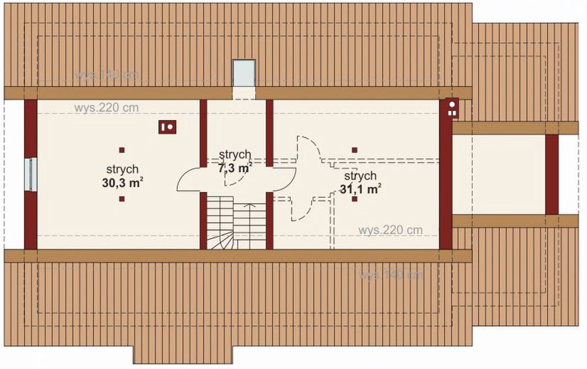 Poddasze projektu Domena 106 A-T