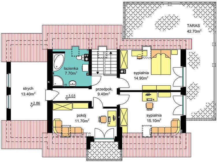 Poddasze projektu BW-55 wariant 4