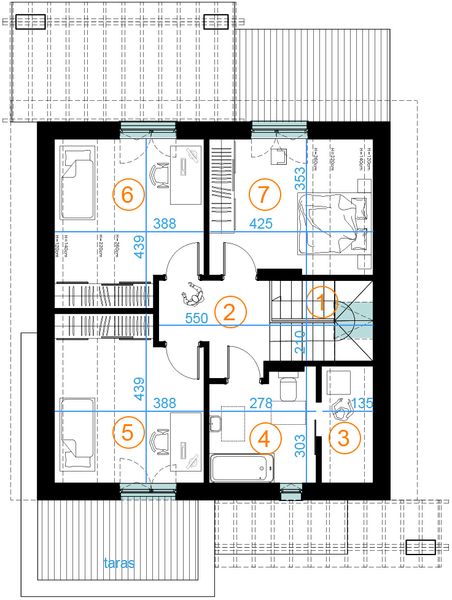 Poddasze projektu Kompaktowy 04