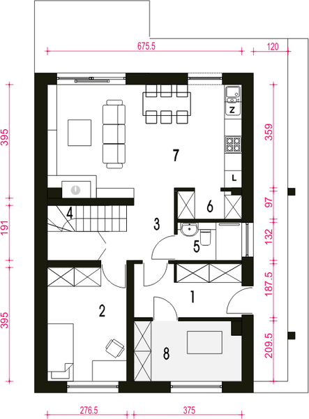 Parter projektu Agat bez garażu [B]