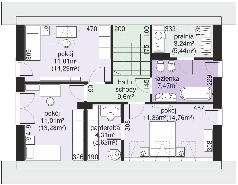 Poddasze projektu Dom przy Alabastrowej 38