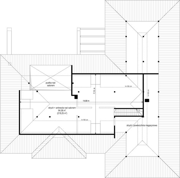Poddasze projektu Willa Parterowa
