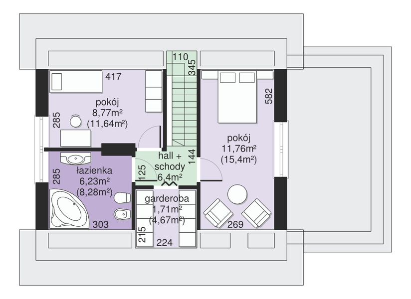 Poddasze projektu Dom przy Imbirowej 5 N