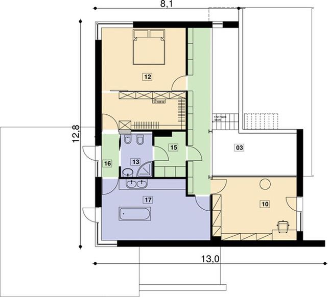 Piętro 1 projektu PS-KZ-140-15