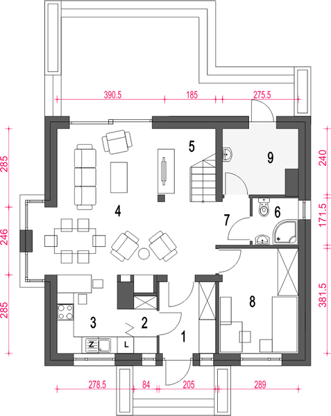 Parter projektu Daria III bez garażu [B]
