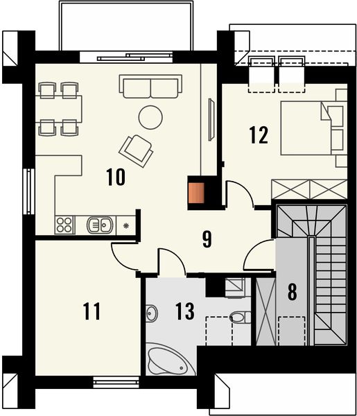 Poddasze projektu Riva 2