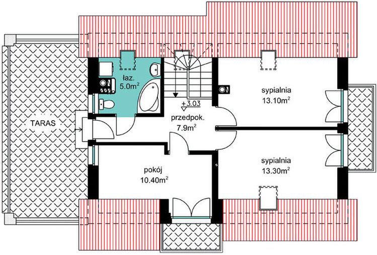 Poddasze projektu BW-03 wariant 9