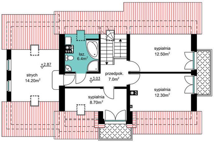 Poddasze projektu BW-03 wariant 8