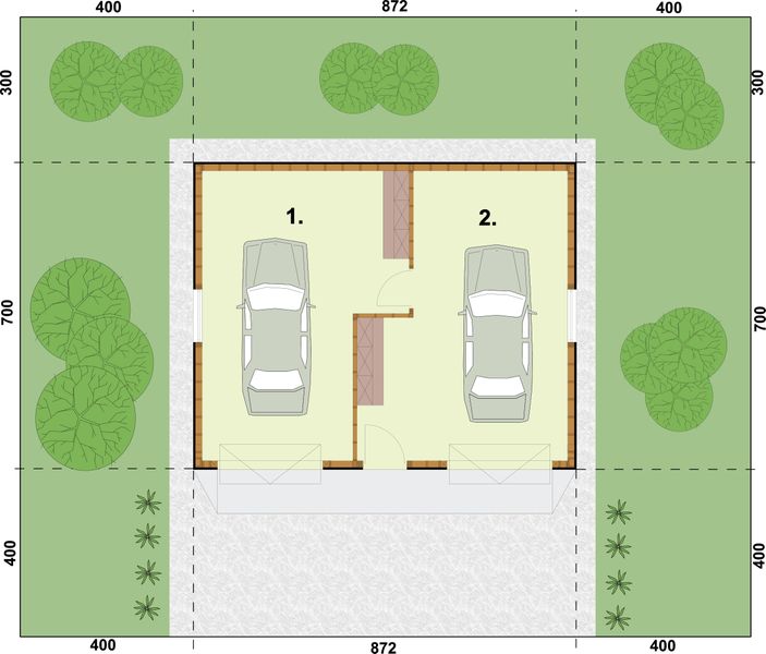 Parter projektu G11 szkielet drewniany budynek gospodarczy