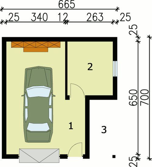 Parter projektu G21 szkielet drewniany budynek gospodarczy