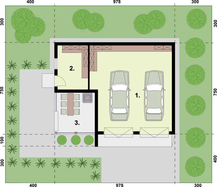 Parter projektu G42a budynek gospodarczy