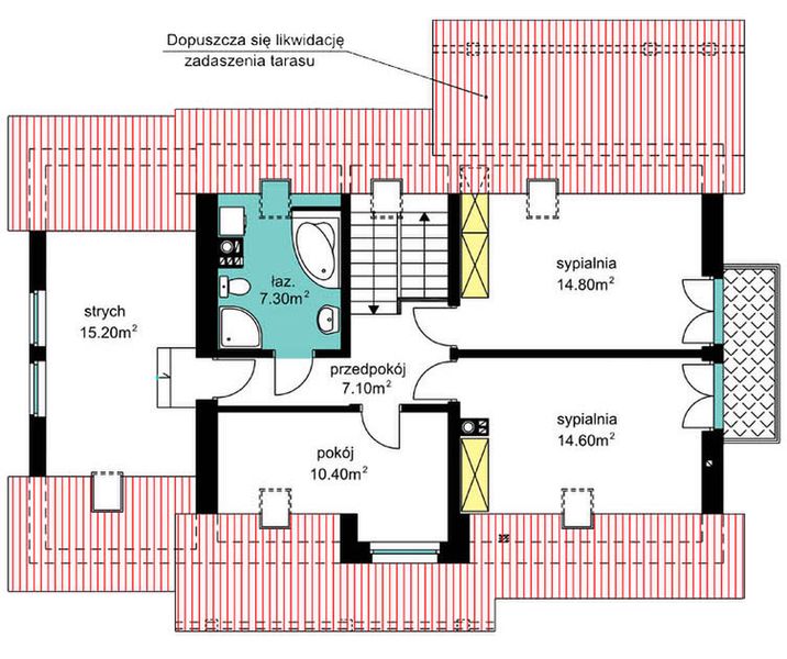 Poddasze projektu BW-17 wariant 2