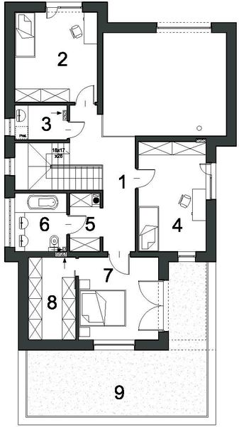 Piętro 1 projektu Wyrazisty D46