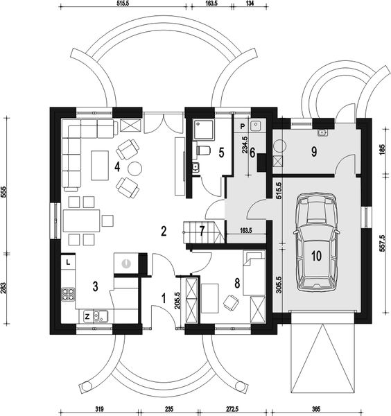 Parter projektu Dom Dla Ciebie 5 z garażem 1-st. [A2]