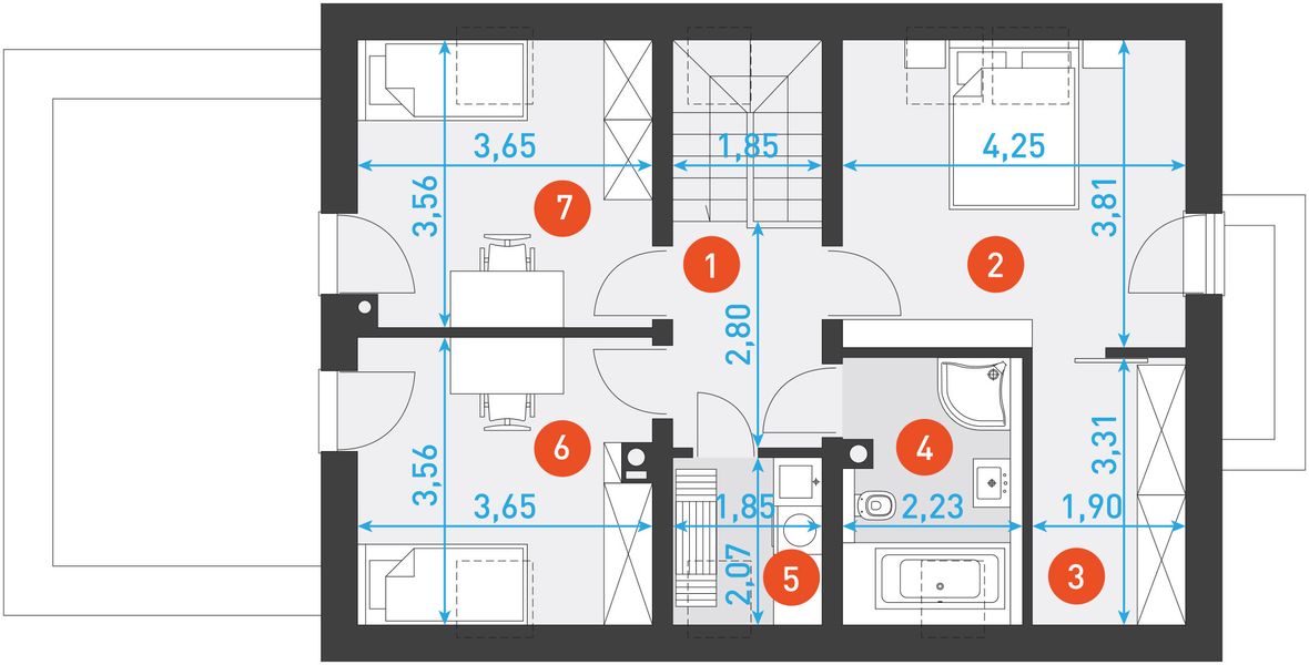 Poddasze projektu Przytulny 2A