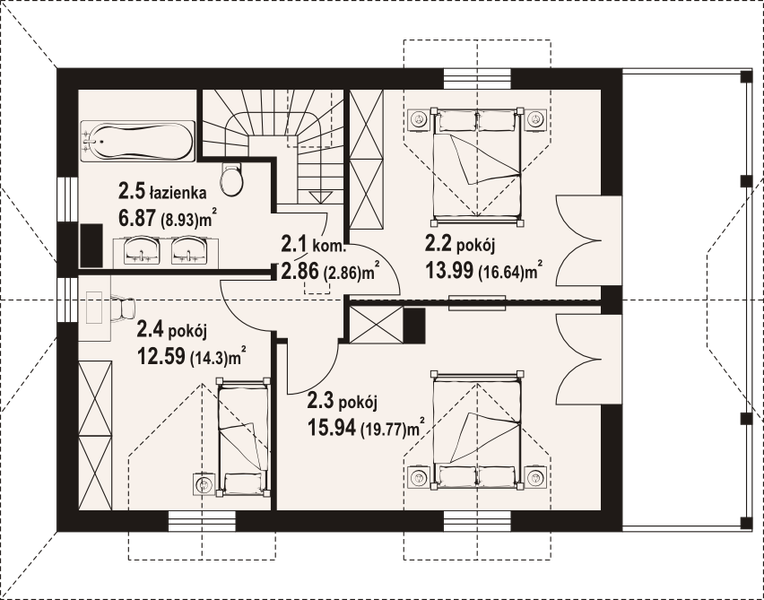 Poddasze projektu Świdnica 33 dw