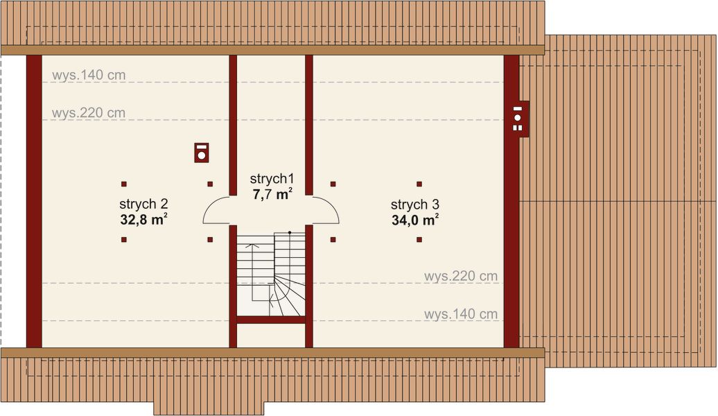 Poddasze projektu Domena 104 B-T
