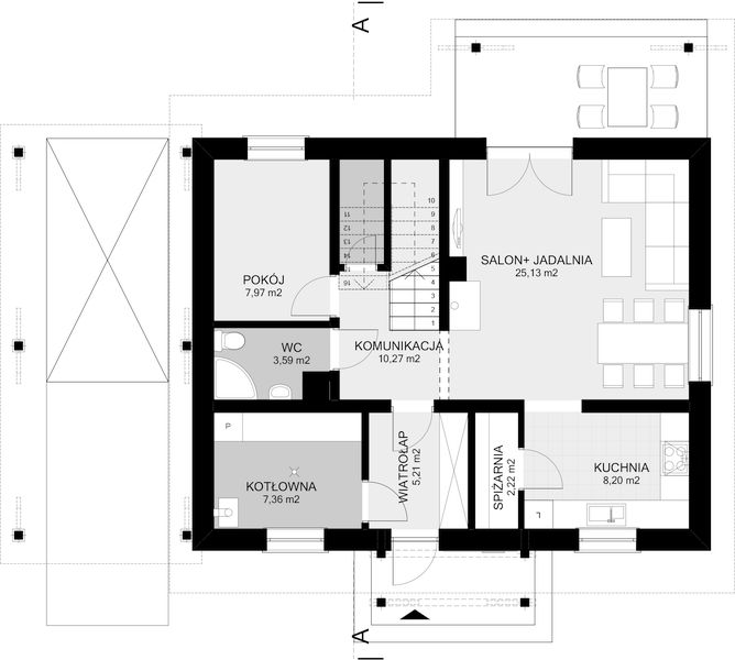 Parter projektu Fino Martini z wiatą W1